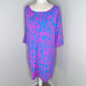 Lilly Pulitzer ChillyLilly Braedyn Aura Pink Leaf Dress L